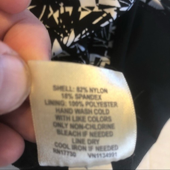 CONVERSE Large Black White Bikini Bottom Swim Lined Pool Beach Sun Neutral - Picture 5 of 6